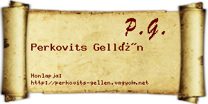 Perkovits Gellén névjegykártya